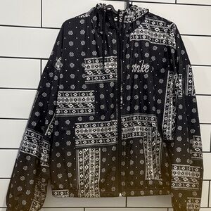 Nike Black and White Graphic Rain Jacket